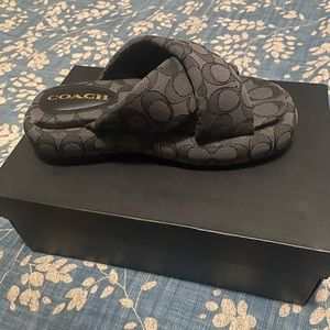 Brand New In Box Coach Penelope Jacquard Platform Sandals